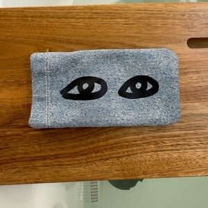 Clare v sunglasses Denim Pouch with Eye Design